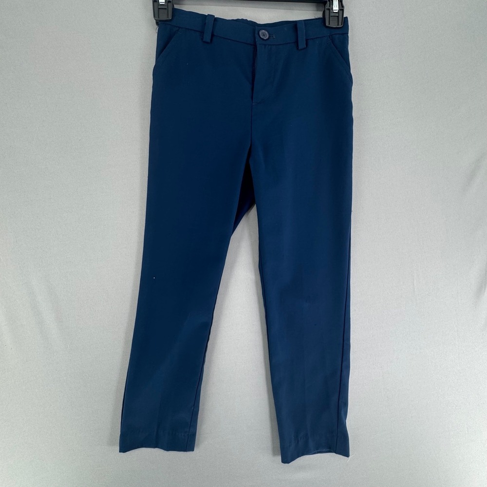HM Boys Navy Blue Slim Fit Adjustable Waist Dress Pants Size 6X School Uniform